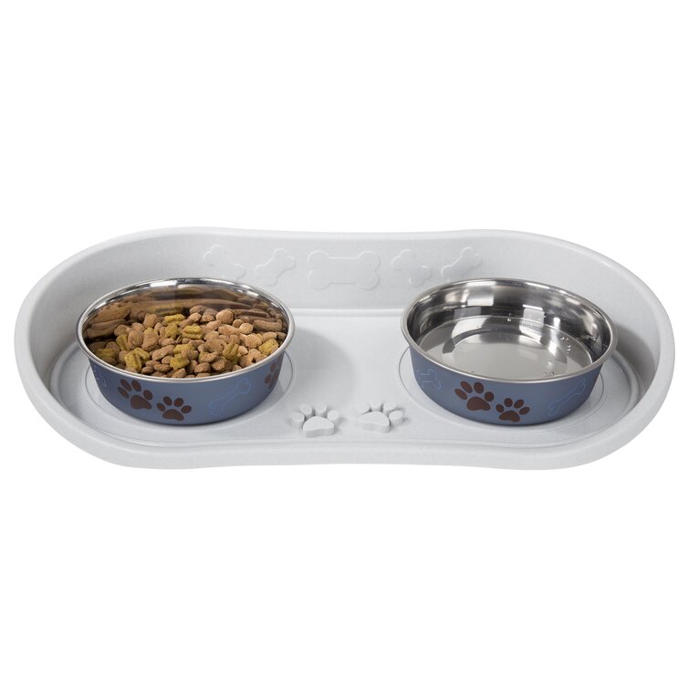 Petmaker Elevated Pet Feeding Tray with Splash Guard and Non-Skid Feet (21 inch x 11 inch x 8.5 inch)