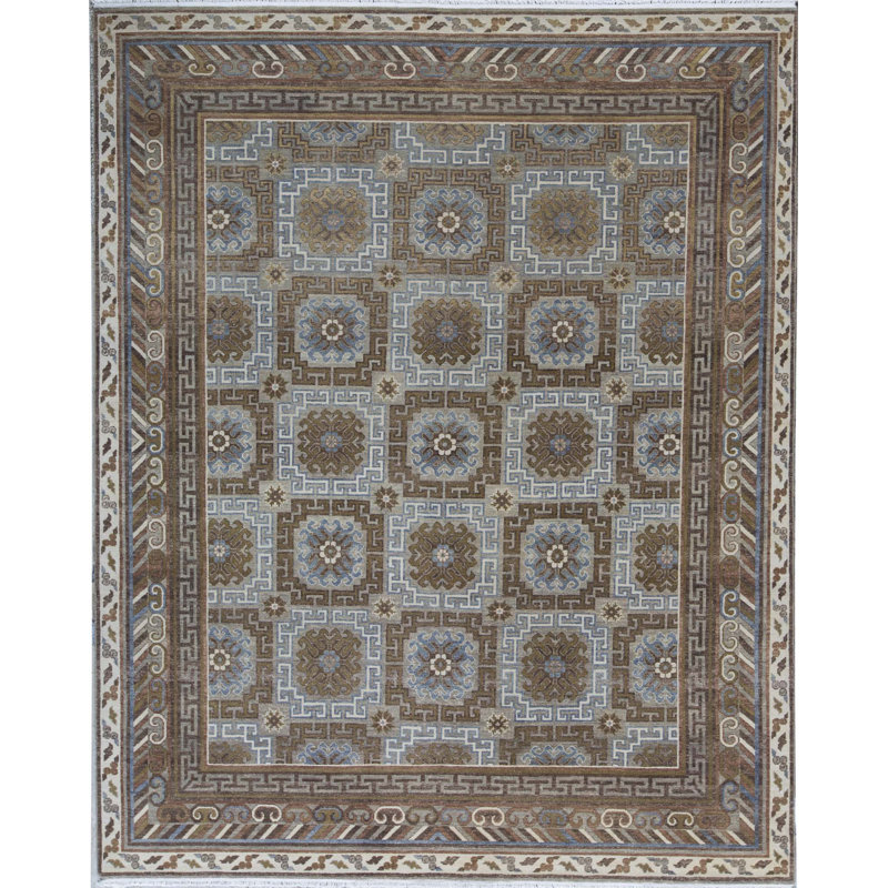 Hand-Knotted High-Quality Brown Area Rug