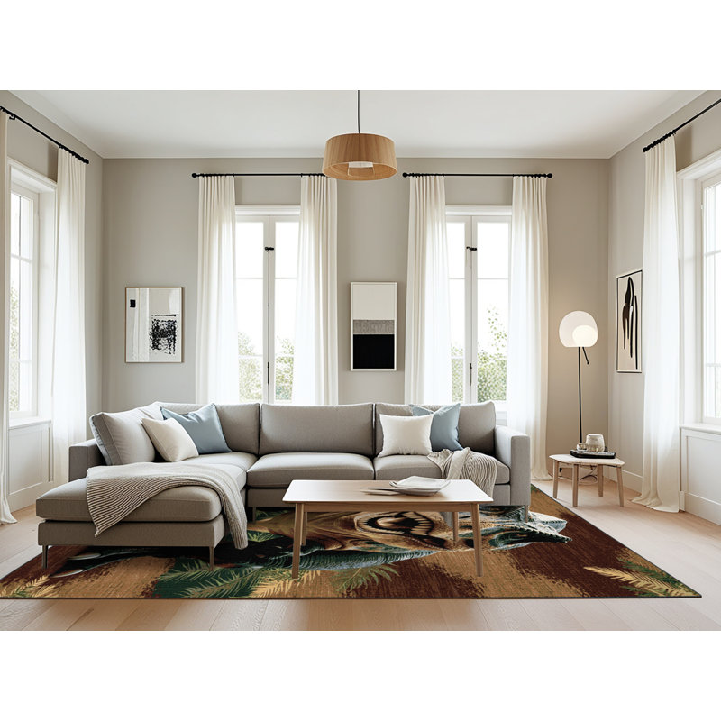 Tapis noir dinosaures lavable à la machine, Rectangle 6 pi x 9 pi