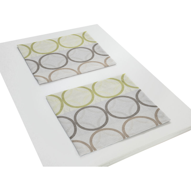 Deguzman Dining Linen Set, Green/Brown/Grey