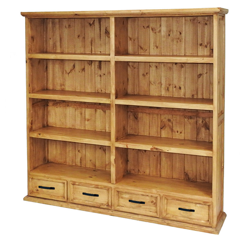 Bibliothèque standard en bois massif H 74 "x l 77,5" Dirkje