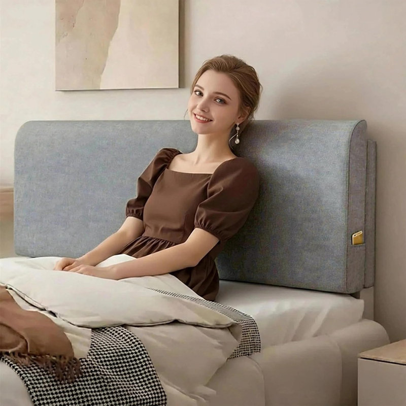 Grey Twin Headboard – Upholstered Linen, Tool-Free Wall Mount, Removable And Washable, Multi-Functional Design