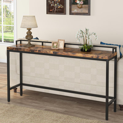 Très longue console de 70,9 pouces derrière le canapé de la table d'entrée