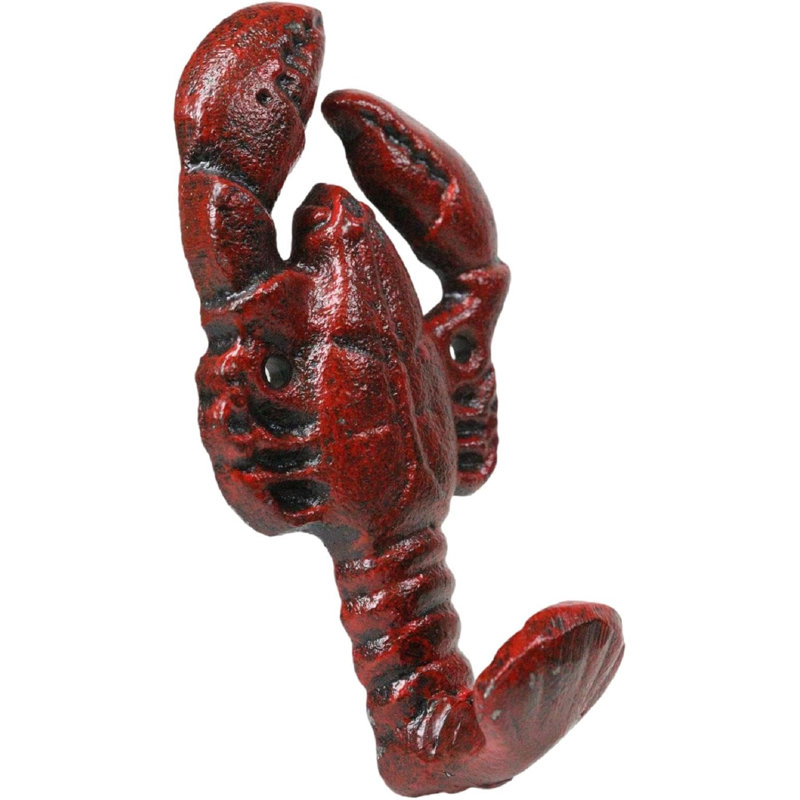 Ensemble de 2 crochets muraux en fonte rouge Cajun
