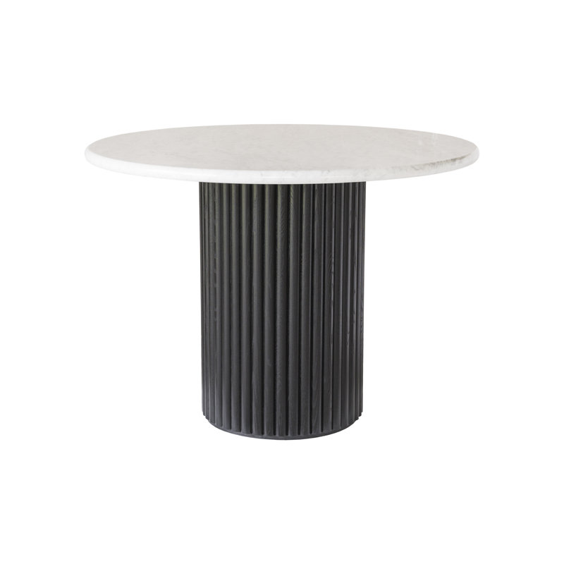 Aiyahna Round Solid Wood Base Dining Table, Black
