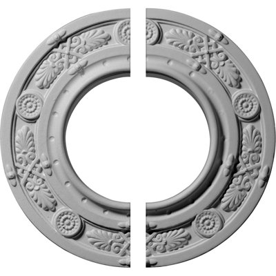 Endurathane Daniela Ceiling Medallion, 8"OD x 3 7/8"ID x 1/2"P (Fits Canopies up to 3 7/8"), Two Piece, Factory Primed