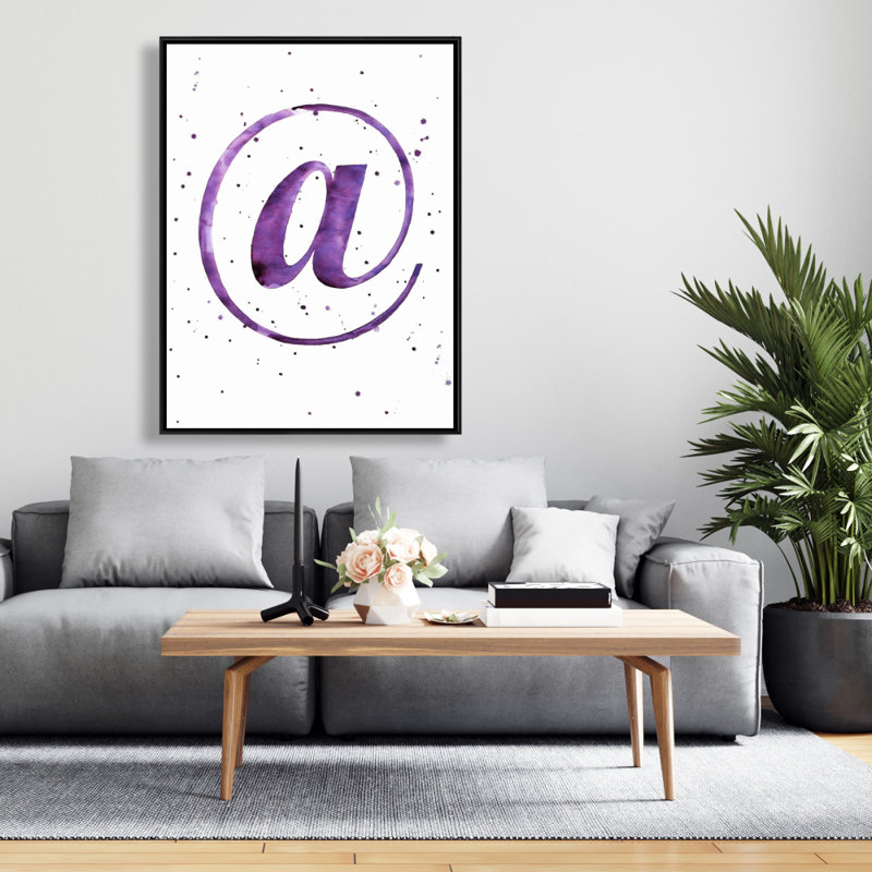 At - Toile mauve moderne encadrée pour une décoration intérieure élégante