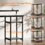 Office Computer Desk with LED Light,Office Table with Monitor Stand for Home/Office Use, Corner Desk with Large Storage Bag and Height Adjustable Storage Shelf, Remote Worker-1432081413-1436900635
