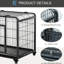 Chenil pliant en métal pour chien, 43 po, avec plateau amovible, couvercle et 4 roulettes verrouillables, option chenil pour chien 43 po, animaux de compagnie