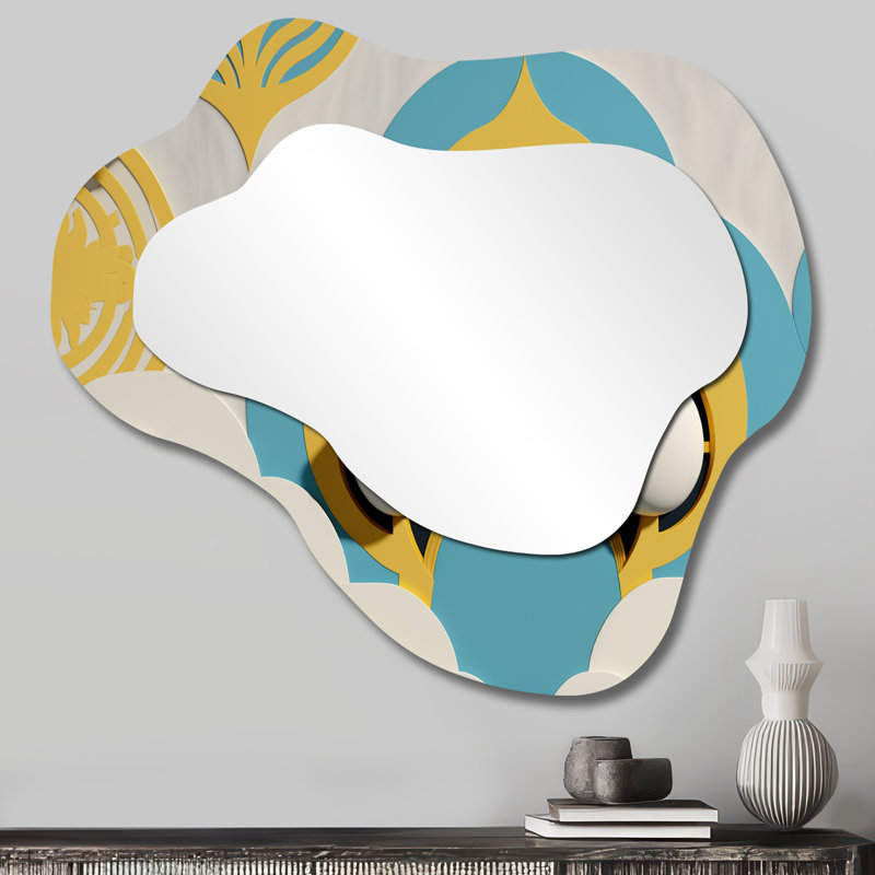 Grand miroir mural asymétrique Blue Moon, 25 po x 28 po