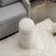 Tabouret rond en velours ivoire