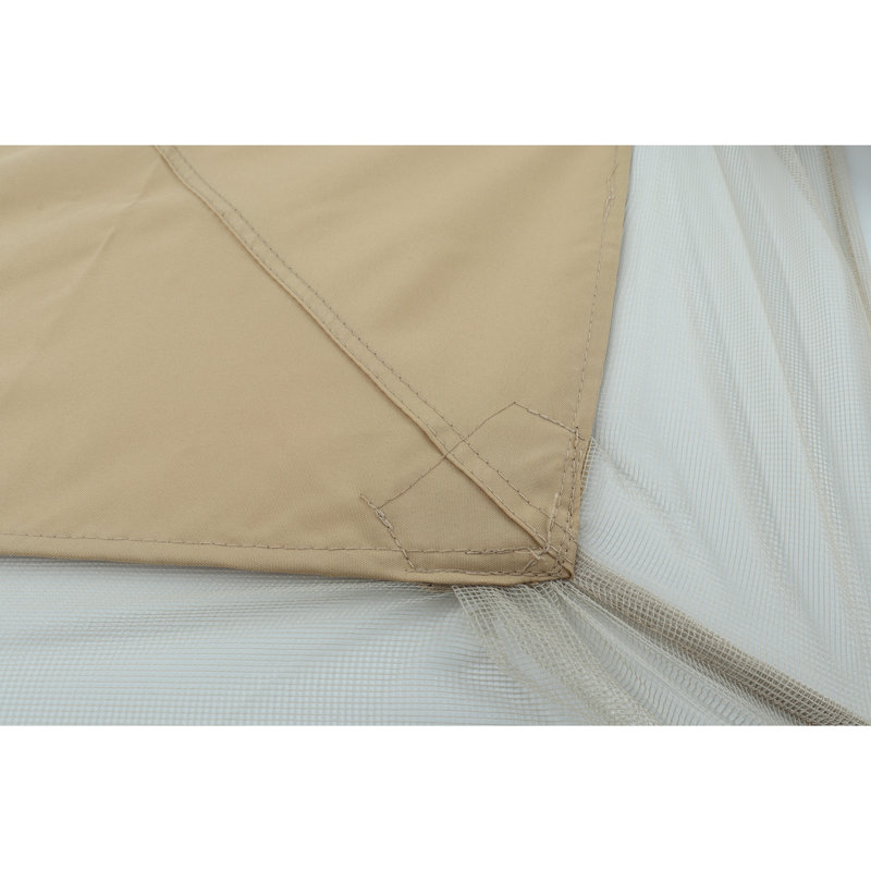Housse de remplacement pour pavillon de jardin 10 x 10 pi - Brun clair. Tissu. Trous de bonde pour temps pluvieux. Filet de remplacement pour auvent brun clair. Avec résistance au soleil. Days. Un environnement extérieur agréable