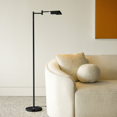 Leaf 53 in. Industrial Vintage Reading Floor Lamp with Metal Shade and 3-Way Dimming Options - Integrated LED Light