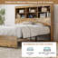 Lit plateforme rustique avec tiroirs de rangement et station de charge, base de lit en bois avec tête de lit haute, ports USB, meubles de chambre à coucher de ferme, support de lattes robuste, aucun sommier nécessaire-1321943075