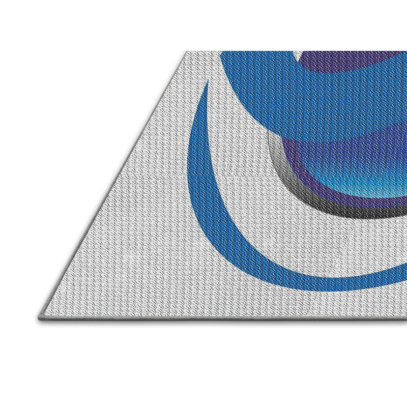 Tapis rose/bleu à motifs, Rectangle 2 pi x 5 pi