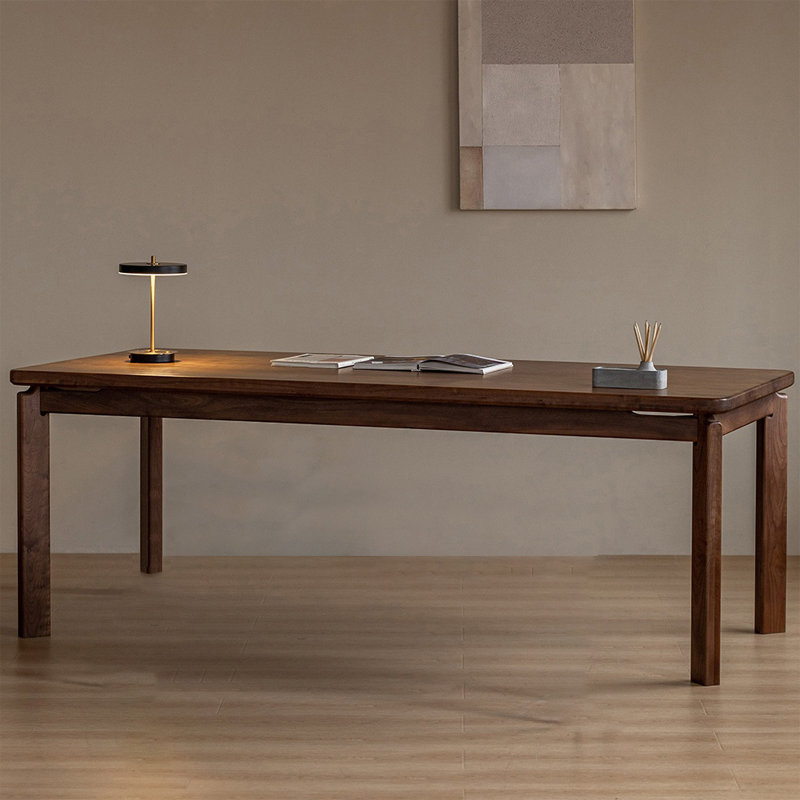 Black walnut solid wood large tabletop table, 29.92"H x 82.67"L x 35.43"W