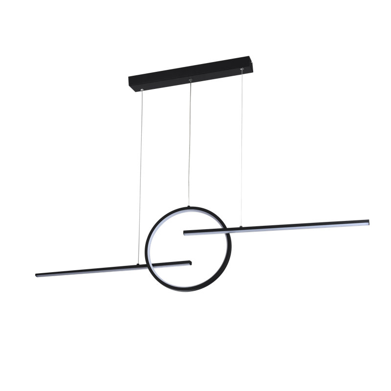 1 - Light LED Waggon Wheel Pendant, Black