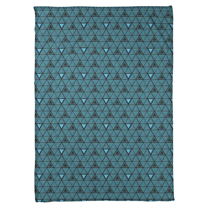 Couverture polairee triangles à la main, l 50 po x L 60 po, Sarcelle / Noir