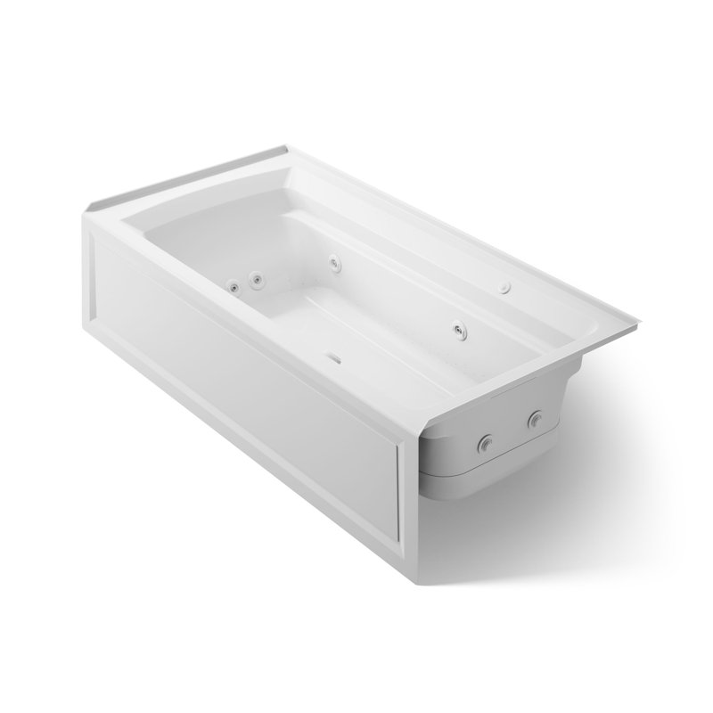 Archer 72-in X 36-in Integral Apron Whirlpool, Ice Grey, Right