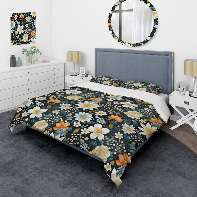 Ensemble de housse de couette Rustic Enchanting White Floral Impression I - Floral