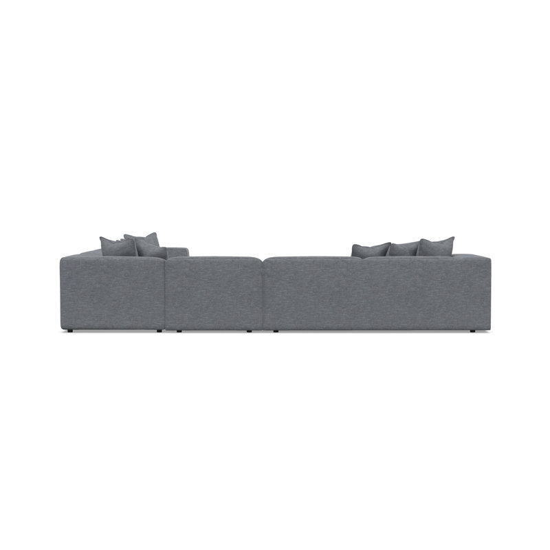 Bliss Sectional, 28" H x 160.5" W x 123.5" D, Dark Gray Polyester Blend