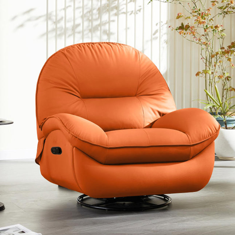 Fauteuil inclinable en simili cuir Nyzaiah, Orange