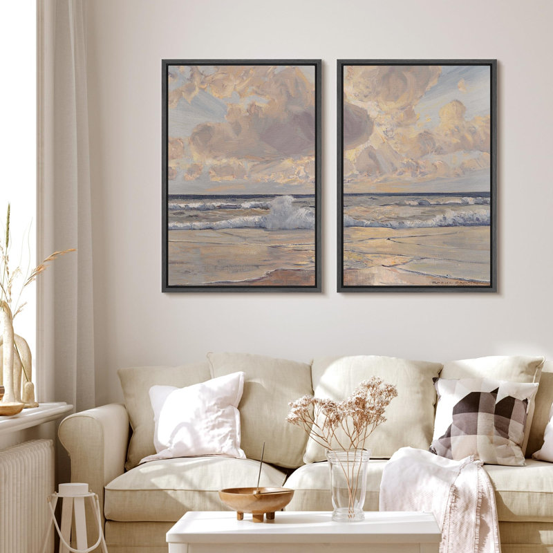 «Dynamic Seascape Prints Coastal Storm And Serenity Nature Wilderness Illustration Decor Scenic», 2 pièces sur toile