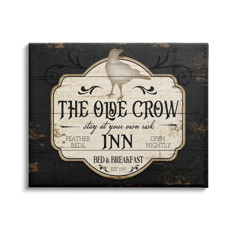 The Olde Crow Inn 1757 par Jennifer Pugh - impression, H 16 po x l 20 po x P 1,5 po, Toile tendue