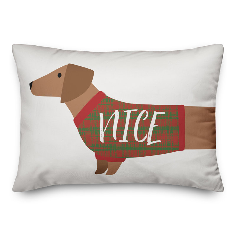  Coussin Naughty Nice Doxie, Housse de coussin seulement - sans coussin