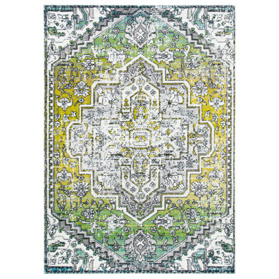 Tapis oriental vert / gris