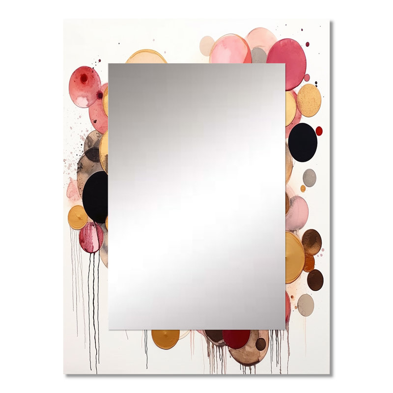 Afternoon Dreams Boho Chic Vintage Pink Gold - Geometric Large Wall Mirror, Pink Decorative Mirror, Printed Metal Art