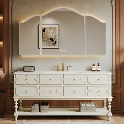 Modern American-style bathroom cabinet.