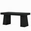 Bureau de direction moderne de 55 po de style Mid-Century - poste de travail d'ordinateur à domicile avec double base trapézoïdale, table d'écriture élégante et bureau de conférence, mobilier de bureau en bois noir