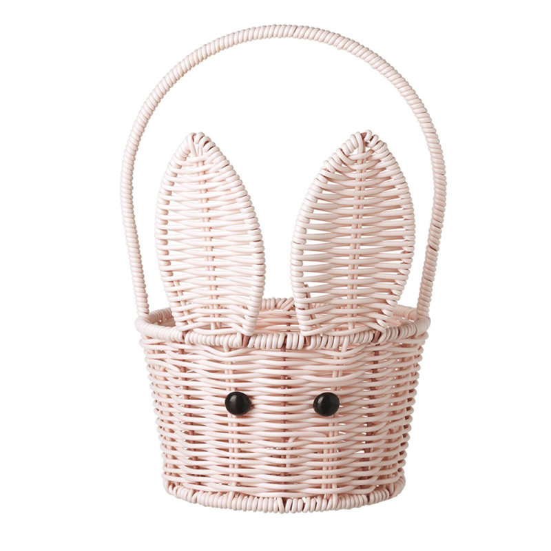 Pink Bunny Basket With Handle