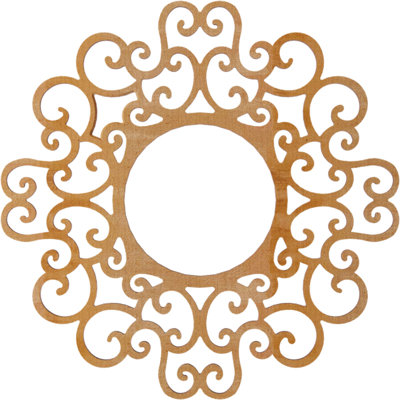 Médaillon de plafond en bois d'aulne 16 po x 6 1/8 po x P 3/8 po Reims