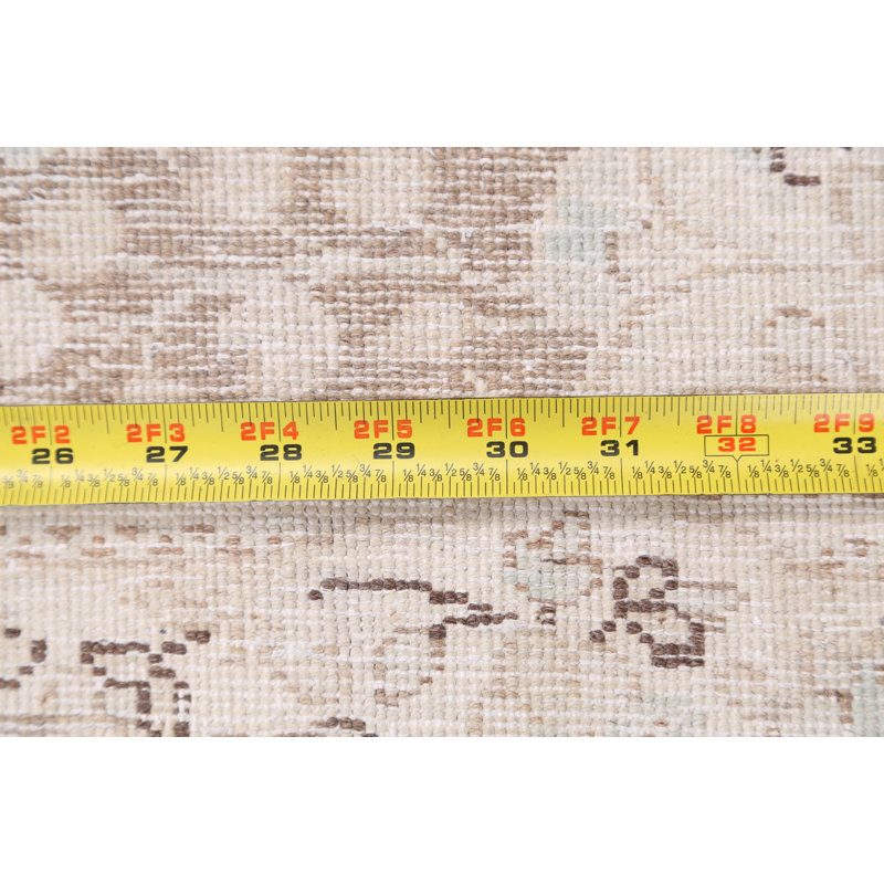 One-of-a-Kind 6'9" X 9'5" 1950s Wool Area Rug in Ivory