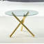 Table de salle à manger Golden avec pieds en métal et verre-484493617