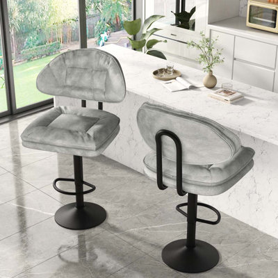 Swivel Adjustable Height Bar Stools Set of 2