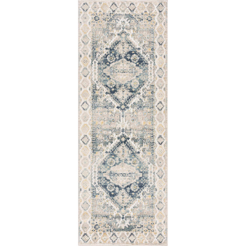 Tapis beige Brenda, Tapis de couloir 2 pi 7 po x 7 pi 3 po