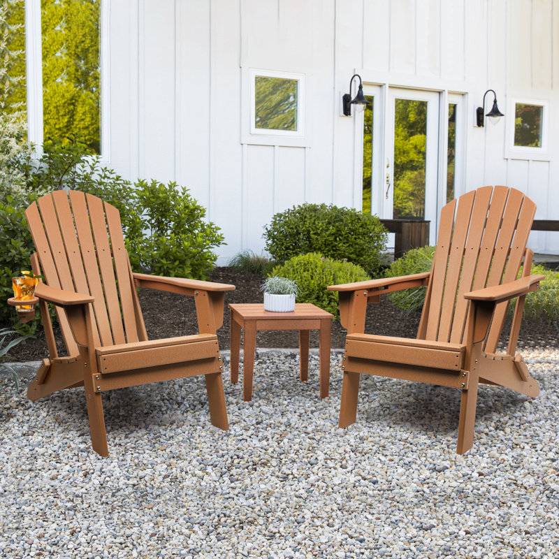 Carbondale Foldable Outdoor Adirondack Chair, Brown