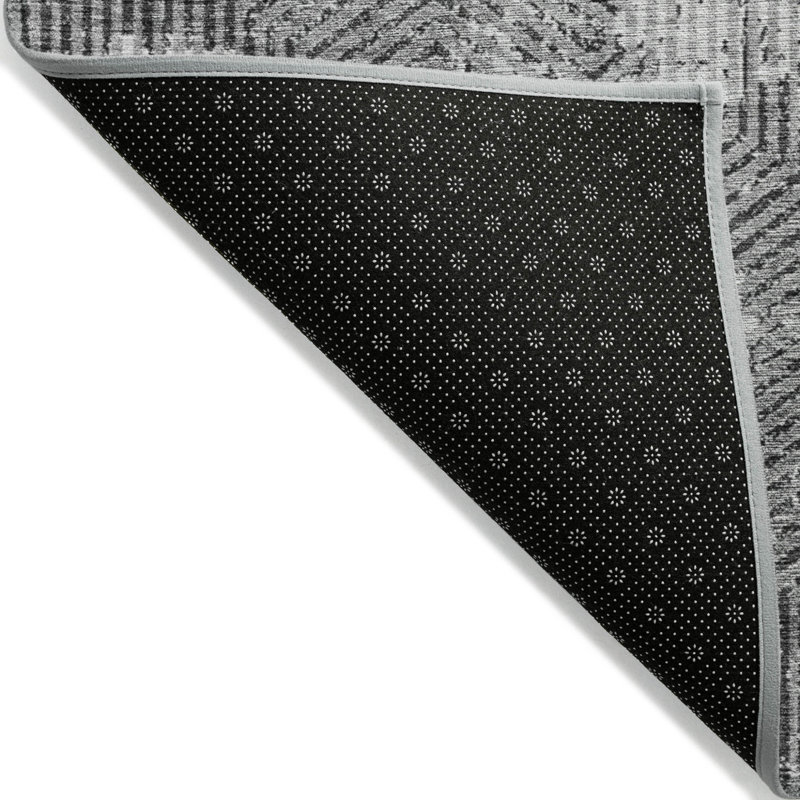 Tapis extérieur lavable à motif géométrique gris et gris anthracite 10 pi x 14 pi