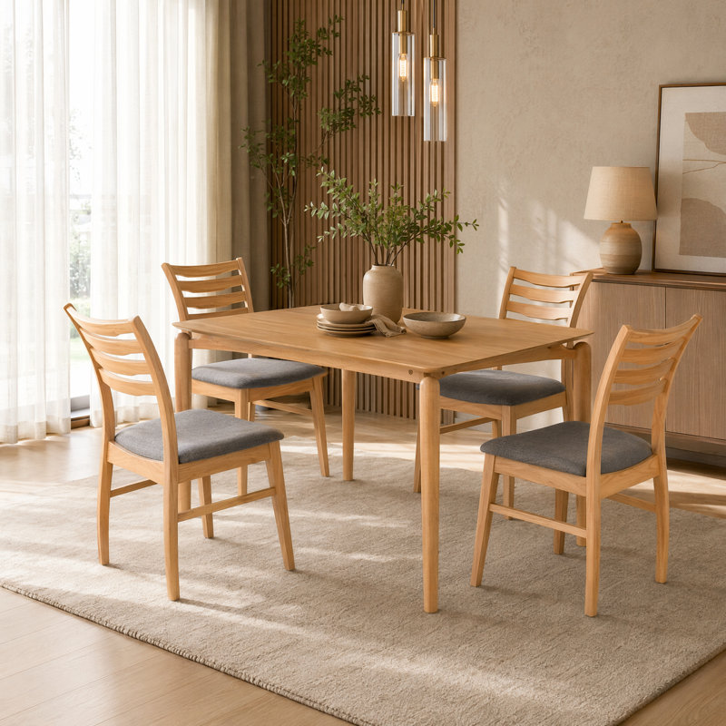 Ensemble de table de salle à manger 5 pièces Dunleavy Chester Reserve, 5 Pieces: Table, 4 Chairs, Oak, Grey/Oak