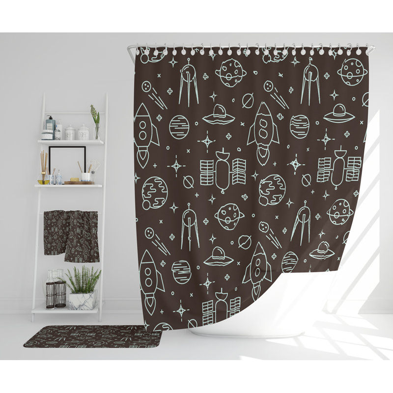 Navneet Polyester Shower Curtain Set