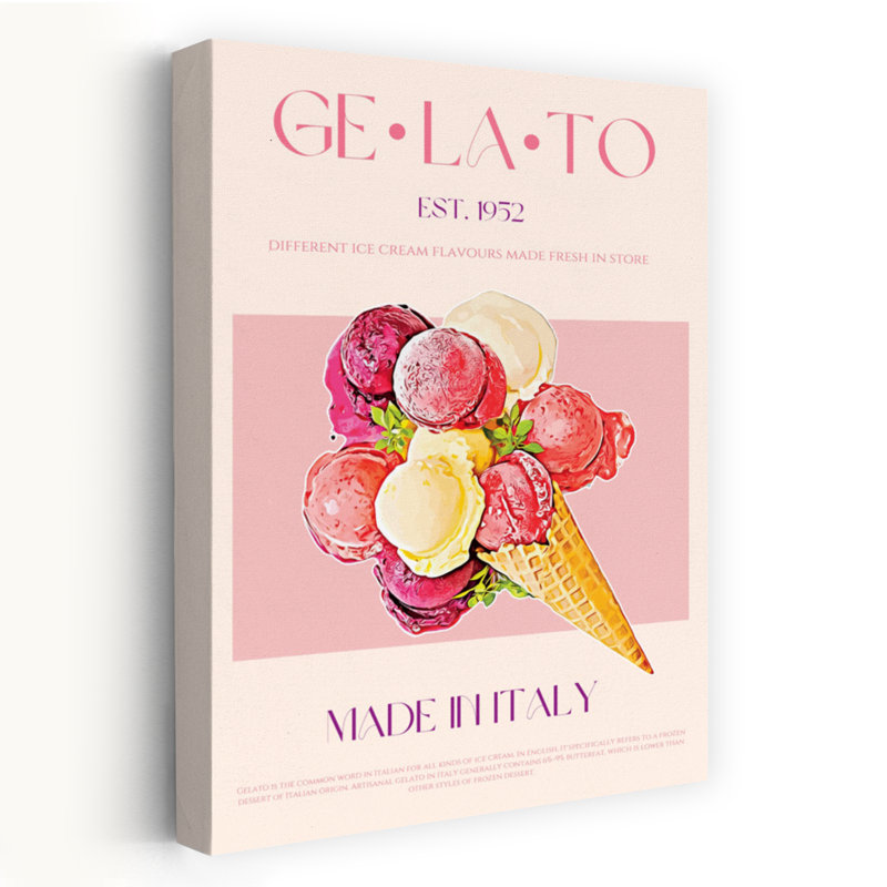 Art mural d'été, Sweet Italian Gelato, H 24 po x l 16 po