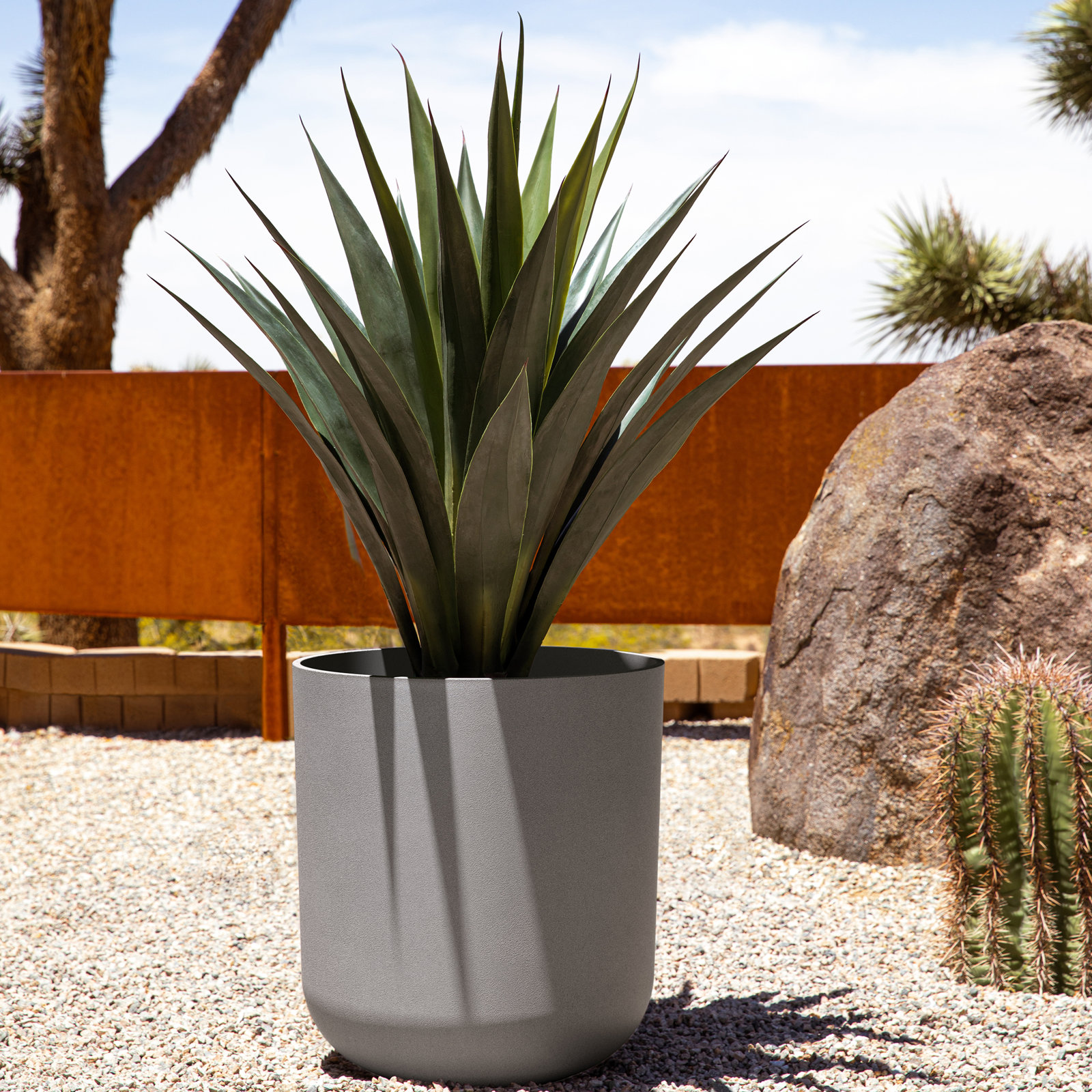Mason Series Pot Planter, Gray, 1, 19.75" H x 18.5" W x 18.5" D