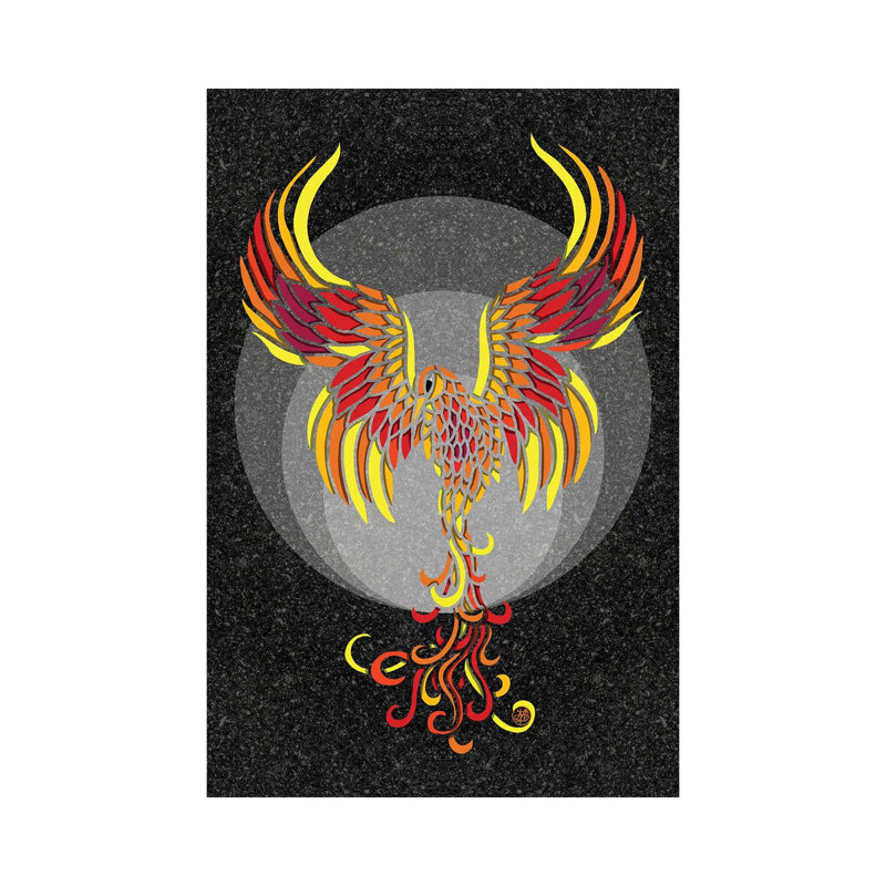 Fire Phoenix by - Toile tendue, H 12 po x l 8 po x P 0,75 po
