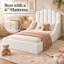 Lit de sol rembourré AVELOR Teddy avec tête de lit festonnée, lit plateforme rembourré bas pour enfant avec sommier à lattes-1737507432-1737507434