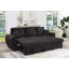 Canapé-lit modulaire réversible en molleton noir Teddy Vera95