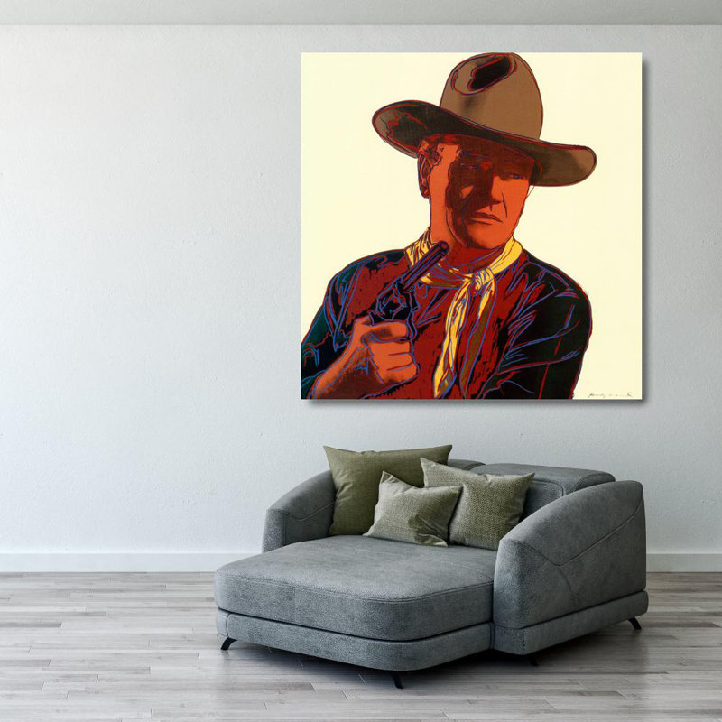 Cowboys et Indiens: John Wayne, H 28 po x l 28 po