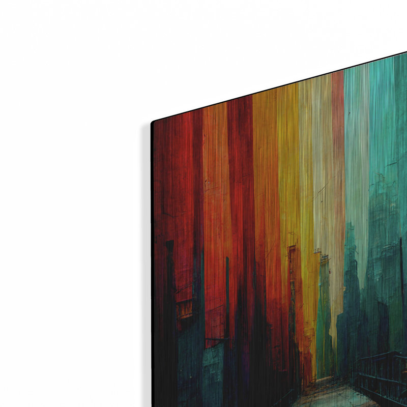 Art mural en métal luxueux «Abstract City 1» par Romantz Art, 12 po x 16 po, H 16 po x l 12 po